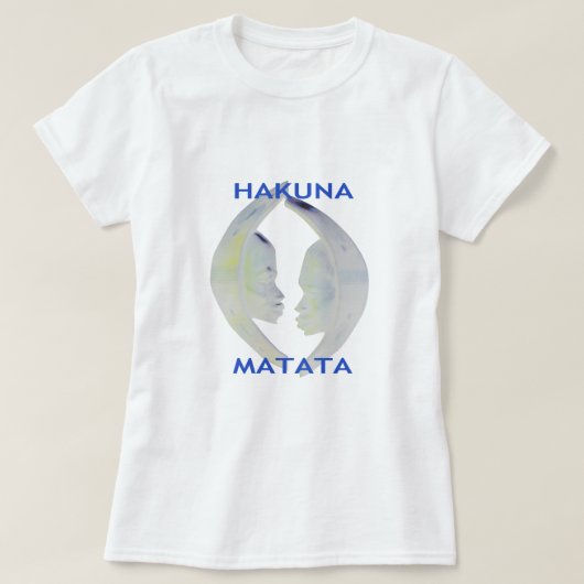 Afrikaanse Print Hakuna Matata Design T-shirt (Design voorkant)