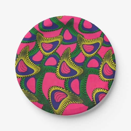 Afrikaanse print papieren bordje (Voorkant)