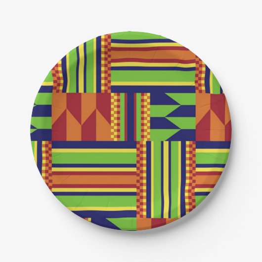 Afrikaanse print papieren bordje (Voorkant)