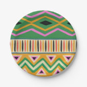 Afrikaanse print papieren feestborden papieren bordje (Voorkant)