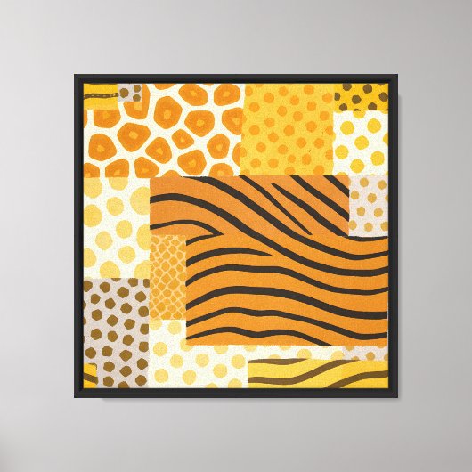 Afrikaanse Print Patchwork Effen Kleur Canvas (Voorkant)