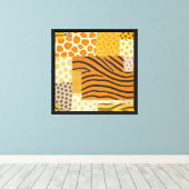 Afrikaanse Print Patchwork Effen Kleur Canvas (Insitu (Houten vloer))