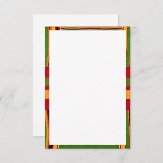 Afrikaanse Print Platte Dank Je Kaart (Voorkant / Achterkant)