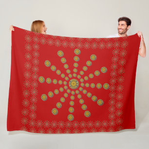 Afrikaanse print rode stippenontwerp fleece deken