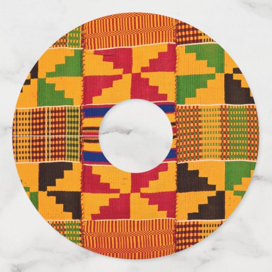 Afrikaanse Print Wijn Glas Labels (Voorkant)