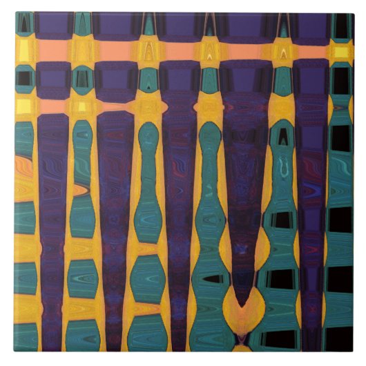 Afrikaanse printkeramische tegel tegeltje (Voorkant)