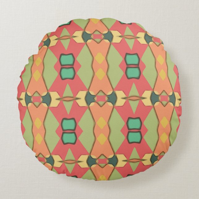 afrikaanse printkussen rond kussen (Voorkant)