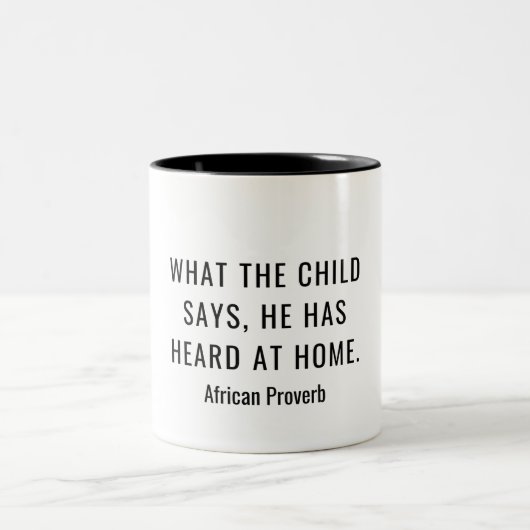 Afrikaanse Proverb Tweekleurige Koffiemok (Center)