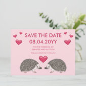 Afrikaanse pygmese egel met hart sparen de datum save the date (Staand voorkant)