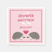 Afrikaanse Pygmy-egel met roze hartbruiloft Servet (Voorkant)