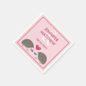 Afrikaanse Pygmy-egel met roze hartbruiloft Servet (Hoek)