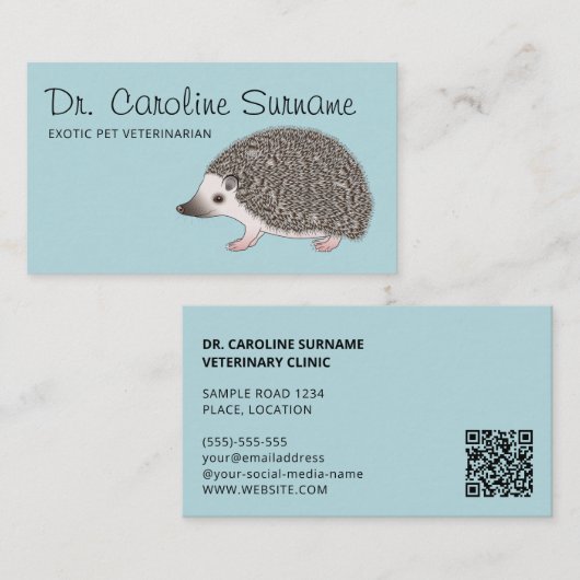 Afrikaanse Pygmy Hedgel - Exotic Pet Veterinarian Visitekaartje (Voorkant / Achterkant)