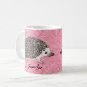 Afrikaanse Pygmy hedgel op roze hartpatroon Koffiemok (Voorkant links)