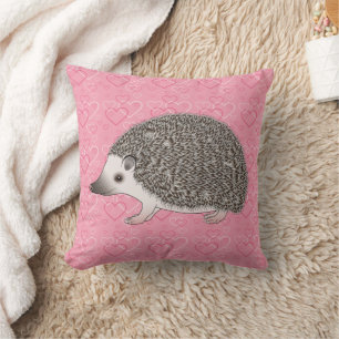 Afrikaanse Pygmy hedgel op roze hartpatroon Kussen