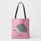 Afrikaanse Pygmy hedgel op roze hartpatroon Tote Bag (Voorkant)