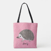 Afrikaanse Pygmy hedgel op roze hartpatroon Tote Bag (Achterkant)
