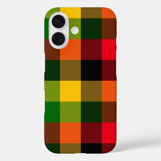 Afrikaanse Rasta Reggae Kleuren Schotse Ruit Patro Case-Mate iPhone Case (Achterkant)