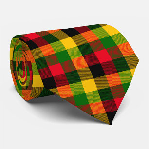 Afrikaanse Rasta Reggae Kleuren Schotse Ruit Patro Stropdas