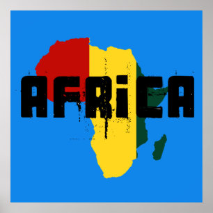 Afrikaanse Reggae Ragga Africa Map Poster