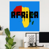 Afrikaanse Reggae Ragga Africa Map Poster (Thuiskantoor)
