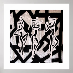 Afrikaanse ritmnatie onder de grove poster