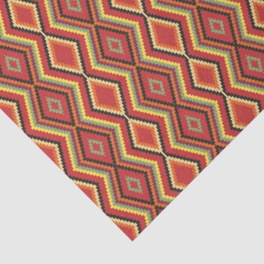 Afrikaanse Rode Groene Oranje Gele Etnische Kunst Tissuepapier (Detail)