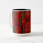 Afrikaanse Rode Zonnebund Tribale Patchwork Mok (Voorkant links)
