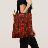 Afrikaanse Rode Zonnebund Tribale Patchwork Tas (Dichtbij)