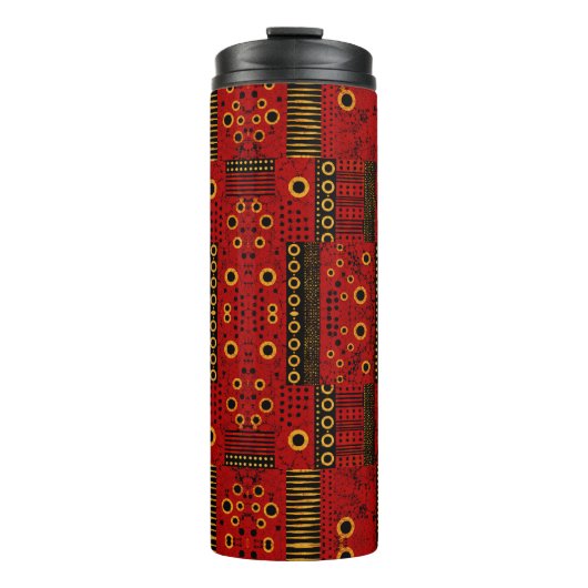 Afrikaanse Rode Zonneburst Patchwork Thermische Tu Thermosbeker (Voorkant)
