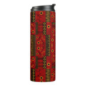 Afrikaanse Rode Zonneburst Patchwork Thermische Tu Thermosbeker (Gedraaid links)