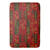 Afrikaanse Rode Zonneuitbarsting Tribale Patchwork Badmat (Voorkant Verticaal)