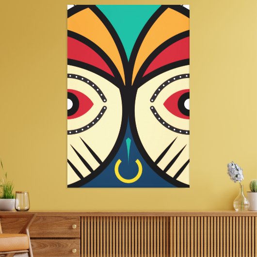 Afrikaanse ronde stam canvas afdruk (Insitu (Woonkamer))