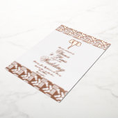 Afrikaanse Roos Gold Elephant Weddenschap geperst Folie Uitnodiging (Gedraaid)