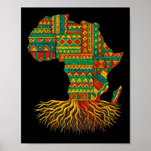 Afrikaanse roots Afrika kaart Melanin Juneteenth Poster (Voorkant)