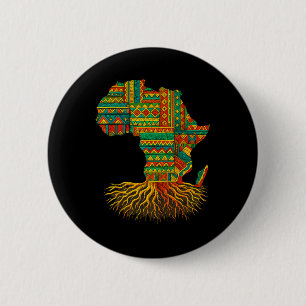 Afrikaanse roots Afrika kaart Melanin Juneteenth Ronde Button 5,7 Cm
