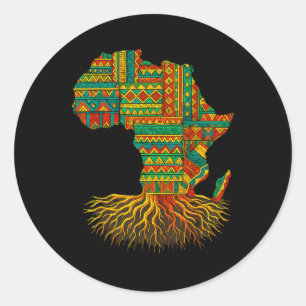Afrikaanse roots Afrika kaart Melanin Juneteenth Ronde Sticker