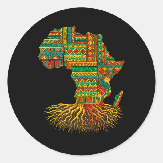 Afrikaanse roots Afrika kaart Melanin Juneteenth Ronde Sticker (Voorkant)