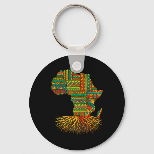 Afrikaanse roots Afrika kaart Melanin Juneteenth Sleutelhanger (Voorkant)