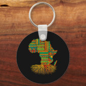 Afrikaanse roots Afrika kaart Melanin Juneteenth Sleutelhanger (Voorkant)