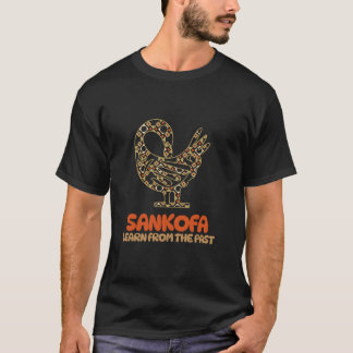 Afrikaanse Routes Sankofa Adinkra Zwart Geschieden T-shirt