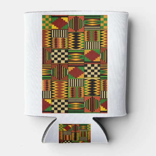 Afrikaanse Royal Kente Cloth Design Blikjeskoeler (Voorkant)