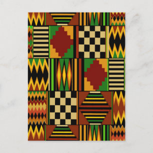Afrikaanse Royal Kente Cloth Design Briefkaart