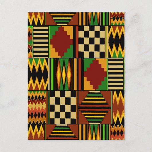 Afrikaanse Royal Kente Cloth Design Briefkaart (Voorkant)