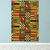 Afrikaanse Royal Kente Cloth Design Canvas Afdruk (Insitu (Houten vloer))