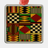 Afrikaanse Royal Kente Cloth Design Metalen Ornament (Voorkant)