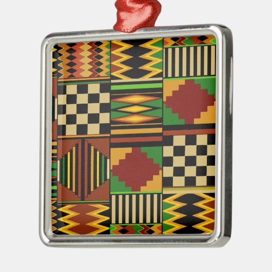 Afrikaanse Royal Kente Cloth Design Metalen Ornament (Links)