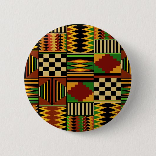 Afrikaanse Royal Kente Cloth Design Ronde Button 5,7 Cm (Voorkant)
