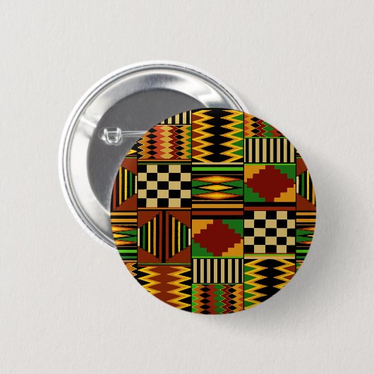 Afrikaanse Royal Kente Cloth Design Ronde Button 5,7 Cm (Voorkant /achterkant)