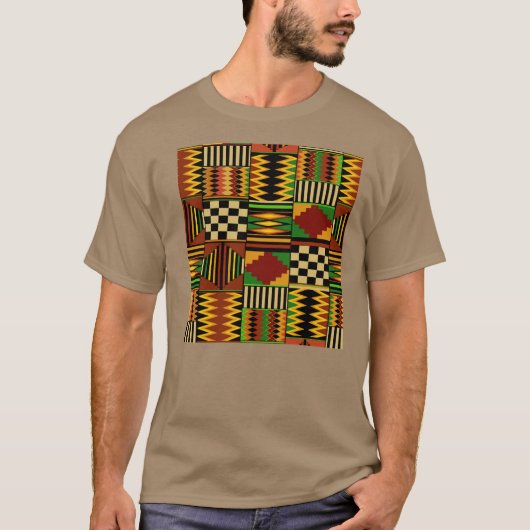 Afrikaanse Royal Kente Cloth Design T-shirt (Voorkant)