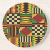 Afrikaanse Royal Kente Cloth Design Zandsteen Onderzetter (Voorkant)